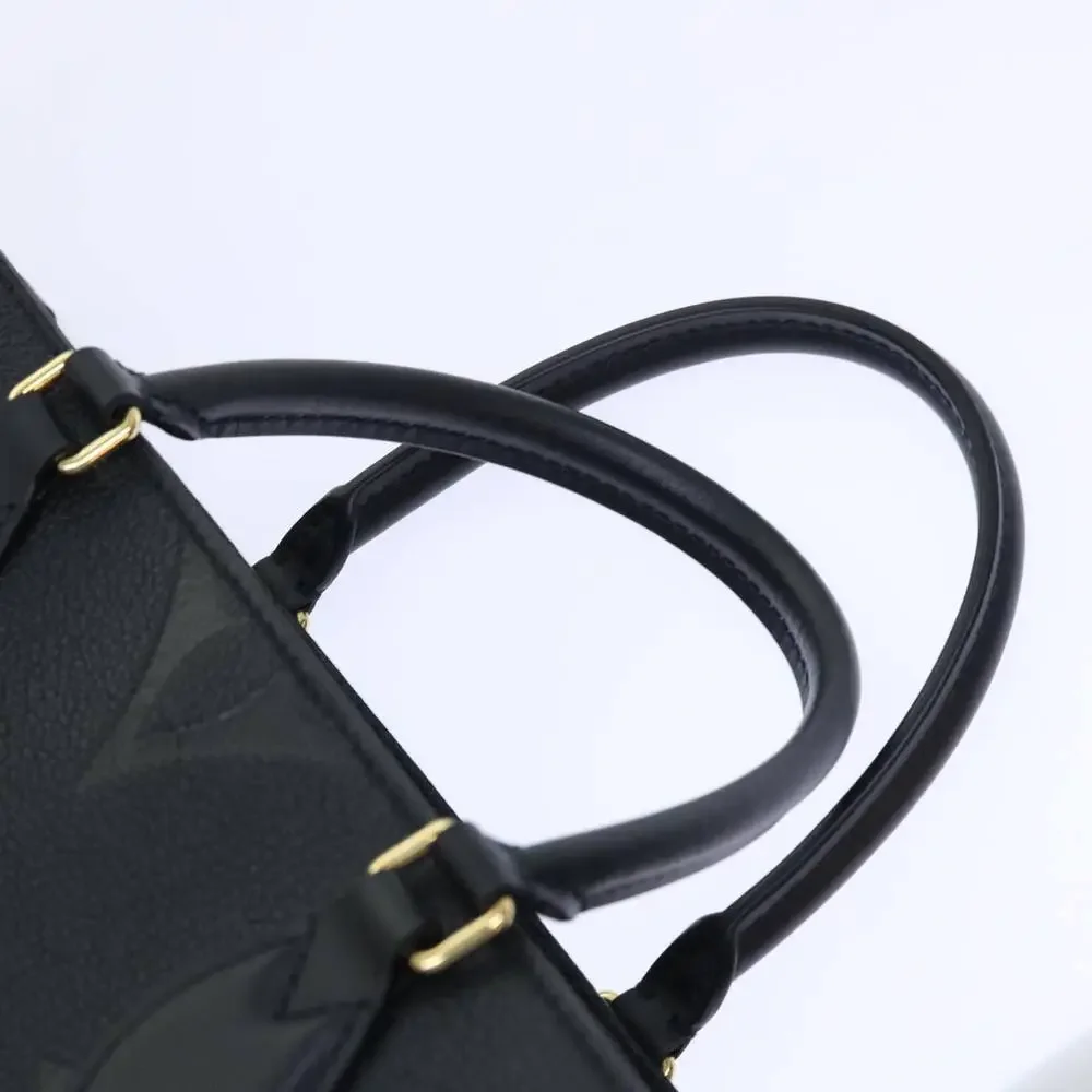 LOUIS VUITTON Monogram Empreinte On The Go MM Bag Black M45595